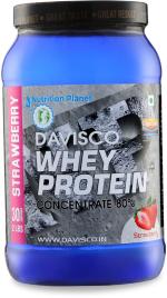 Nutrition Planet Davisco Whey Protein(With Added DigeZyme) for Pre/Post Workout Recovery (Strawberry - 2lb, 30 Servings)