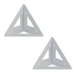 Retailmonk Triangle Shaped Heavy Steel White Wall Shelf Angle Brackets 14 cm x 14 cm x 14 cm (2 pcs)