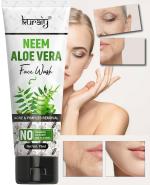 KURAIY 100% Safe NEEM ALOE VERA Facial Wash 7 Days Quick Whitening Facial Cleanser Deep Cleansing Oil-control 