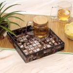 DULI Water and Heat Resistant Square Engineered Wood Serving Tray - 8 x 8 inch