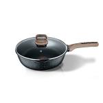 Bergner Grey Aluminium Non-Stick Deep Frypan with Glass Lid , 3.2L