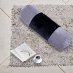 Shining Wings Super Soft Velvet Fabric 15 x 30 Inch Bolster Cover in Black & Gray Color (Set of 2)