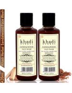 Khadi Herbal Sandalwood Face wash/Chandan For Radiance And Glow 420ML (Pack Of-2)