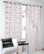 Jvin Fab Multicolour Embroidery Curtain, 7 Feet (Set Of 2)