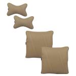 Able Classic Cross Kit Comphy Pillow Square Cushion and Neckrest Necksupporters Beige for Rolls-Royce Wraith Set of 4 Pcs