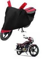 Auto Hub Bike Cover for TVS Radeon , Dustproof UV Protection water resistant Custom Fit Cover-(Black-Red)