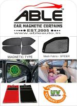 Able Spider Half Car Magnetic Sun Shade Curtains for Maruti Ritz Set of 4
