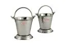 METKING Mini Serving Buckets for Dining Table | Small Hammered Daal Balti, 350ml, Height 9.5 cm
