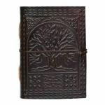 Hansa Handicrafts Leather Handmade Journal diary Brown Tree Pattern