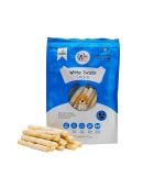 PAW FEASTS Delicious Dog Munchy Sticks for High Protein and Calcum Vitamins and Iron Zip Lock Pack forTreat Snacks for All Breed Dogs (White Twiste Bone)_(200 Gm)