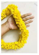 SPHINX Paper Fake Artificial Lotus Bud Flowers rajnigandha Garlands for Decorations Festive Decor Pooja Decor Wedding Housewarming - (Approx. 2 ft Yellow (Without Lotus), 5)