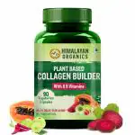 Himalayan Organics Plant Based Collagen Builder for Hair and Skin with Biotin and Vitamin C - 90 Veg Capsules