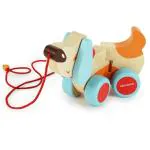 Shumee Multicolor Wooden Bruno The Dog Pull Along Toy With Attached String (1 Yr Plus)