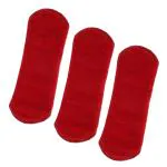CareDone Cloth Period Pads Washable Napkin for Heavy Flow with Wings. (Red, Pack of 3)