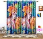 Ultica Fab 213 cm (7ft) Door Curtain (Multicolour, Pack of 2)