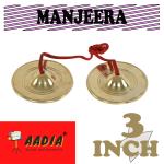 AADIA MANJEERA MANJIRA KHARTAL CYMBAL TALA JALRA FOR POOJA KIRTAN BHAJAN (3 INCH DIA.)