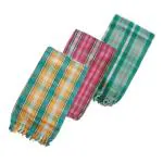 ASH Traders Multocolor Handloom Checked Large Towels Cotton, 30 x 60 inch (pack of 3)
