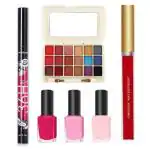 LADYEYE Latest Makeup Kit Pack of 6 With Eyeshadow Palette, Nail Polish, Eyeliner & Liquid Sindoor