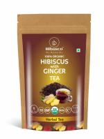 Organic Hibiscus with Ginger Tea - 227 gm, Loose Herbal Tea I Packed with vitamin C I Calm and Relax the mind I Resealable Pack, 100% Pure & Natural I No additives, No preservative, Halal, Non GMO