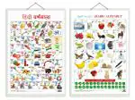 GO WOO Combo of 2 Hindi Varnamala and Arabic Alphabet Educational Posters | Charts for Kids