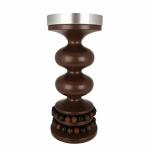 Duadecor Wooden Candle Holder Pillar Stand for Wedding Light Decoration. Wood Beads Design Candle Stand for Dining Table, Diwali, Christmas, Home Decoration Showpiece (Brown)