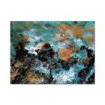 Tamatina Multicolor Mountain Abstract Art Canvas Painting - 48X36 Inch