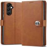 Fastship SAMSUNG A05s - SM-A057F Flip Cover | Full Protection |Back TPU Wallet Stylish Button Magnetic Book Cover Leather Flip Case for SAMSUNG Galaxy A05s - Executive Brown