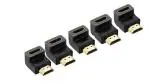 CABLES MASTER HDMI Adapter Male to Female, 90 Degree HDMI Bend, L-Shaped HDMI Jointer, Pack of 5