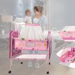 NHR Baby Cradle, Cradles for 0 to 2 Years, Baby Jhula, Baby Swing, Baby Crib, Palna, Cradle for Baby, Baby Cradle with Mattress, Mosquito Protection Net, All Wheel Lock (Pink)