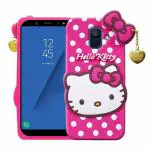 Indiacase Samsung Galaxy J6 Plus Pink Rubber Shock Proof, Dual Protection, Silicone, 3D Catoon Kitty, Shock-Absorbent, Wireless Charging Compatible Cases & Covers