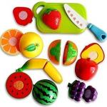 Fruits Basket 5 pcs C Sliceable Fruits and Vegetable Cutting Play Plastic Toy Set for Girls and Boys with Knife / Basket / Plate 5 Pcs C Sliceable Fruits and Vegetable (Multicolour)