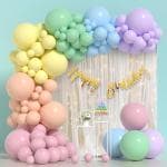 Krido Pastel Birthday Decoration Items - 58 Pcs Rainbow Theme Happy Birthday Decoration Kit