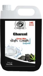 TRAYTEXT Organic Charcoal Dishwash Liquid Gel | 5 LTR | Natural, Plant Based, Biodegradable, Non Toxic, Eco-Friendly, Herbal | Removes Tough Grease, Leaves No Residue