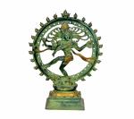 Idol Collections Multicolor Brass Lord Nataraja Shiva Idol Sculpture For Home Office Temple Gift, 14 Inch
