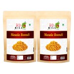 90's MILL Aslee Marwadi Tikhi Boondi Charkhi Boondi Raita Boondi Snacks Masala Bundi Spicy & Crunchy Snacks | Organic Masala Boondi for Raita Dahi Bhalla / Dahi Papdi Chaat Nukti-1Kg*2Pack