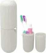 See Inside Capsule Shape Travel Toothbrush Toothpaste Case Holder | Portable Plastic Storage Toothbrush Holder | Random Color [Pack of 1] Toothbrush Case (Pack of 1)