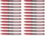 Pilot Hi-Tecpoint V7 RT Fine Point Liquid Ink Pen | Tip Size - 0.7MM | Retractable and Refillable | Dimpled Rubber Grip with Unique Dimple Tip Technology | Ink Colour - Red | Pack of 24