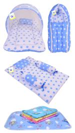 Toddylon New Born Baby Boy's & Baby Girl's Bedding Combo of Net Bed Sleeping Bag Gaddi Set & Sheets Sets