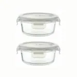 Femora Round Borosilicate Food Storage Container 380 ml (Set of 2)