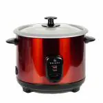 SMARTSOLARA Red Stainless Steel Automatic Rice Cooker with Steam and Rinse Basket1L