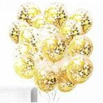 sv traders 12 Inches Confetti Party Balloons 30 Pieces with Golden Confetti