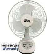 MrRight by Fippy MR-5912 1 Year Home Warranty AC/DC 12 Inch Blade Rechargeable Battery Fan 304.8 mm Silent Operation 3 Blade Table Fan (White, Pack of 1)