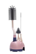 Adore Li'l Tusker 3 in 1 Bottle Cleaning Brush kit with Drying Stand (Blue)