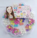 GOLD LEAF Acrylic Loom Bands Beads Set Accessories with Box, Elastic Cord, Jewelry (Design May Vary)