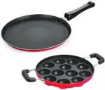 MB BROTHERS Lifestyle Multicolor Aluminium Appam Pan and Dosa Tawa 3L Combo (Pack of 2)