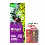 Herbshd BRAMHI Syrup pack of 2 & NERVO FRESH 50 Capsule For Memory Booster ( combo pack)