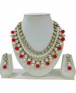 Jn Handicraft Alloy Red, White Jewel Set For Women And Girls