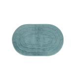TRIMAX Door Mats for Home Entrance, Anti Slip Floor Mat for Living Room, Super Absorbent Mats with Machine Washable, 40 X 60 cm, Color- Teal, Oval Cut, PACK OF 01