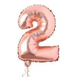 Party Propz Rose Gold Foil Number 2 Foil Balloons