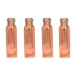 Imago Plain Brown Pure Copper Water Bottle 1L (Pack of 4)